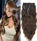 8pcs Brown Natural Wave Hair Extensions