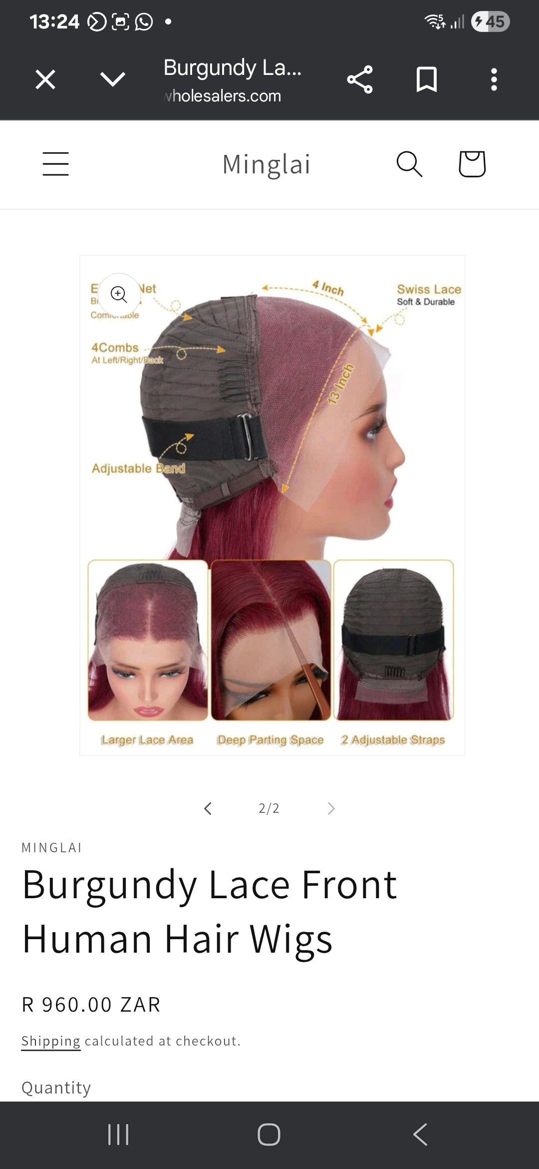 Burgundy Lace front Human hair wig
